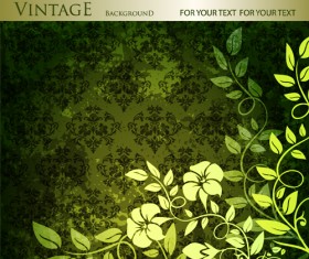 Floral with vintage backgrounds vector 02