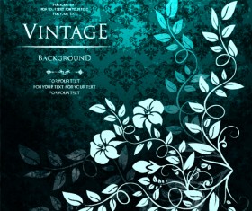 Floral with vintage backgrounds vector 04