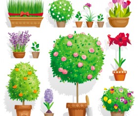 Garden elements vector 01