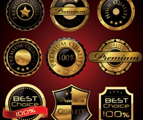 Gloden Luxury labels vector 01