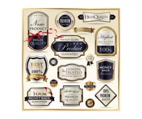 Gloden Luxury labels vector 03