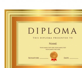 Gold diploma cover template 01