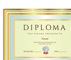 Gold diploma cover template 02