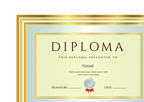 Gold diploma cover template 02