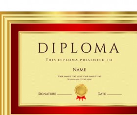 Gold diploma cover template 03