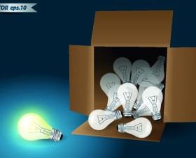 Idea infographics with Bulb vector graphic 01