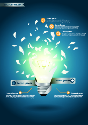 Idea infographics with Bulb vector graphic 02
