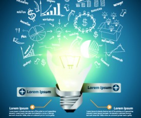 Idea infographics with Bulb vector graphic 03