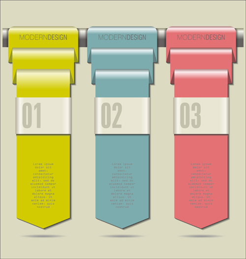 Infographics with numbered vector 01