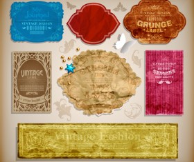 Vintage color Labels vector art 01
