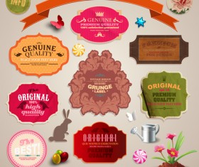 Vintage color Labels vector art 02