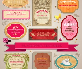 Vintage color Labels vector art 03