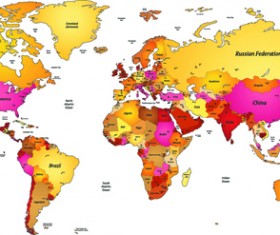 World Map with Infographic vector 04