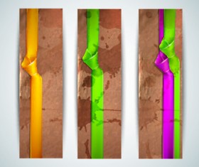 Colored Ribbon and banners vector 05