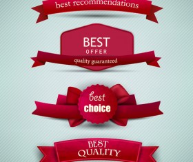 Best Quality labels with Ribbons vector 01