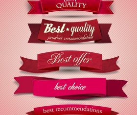 Best Quality labels with Ribbons vector 02