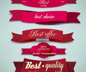 Best Quality labels with Ribbons vector 03