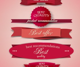 Best Quality labels with Ribbons vector 04