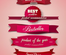 Best Quality labels with Ribbons vector 05
