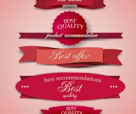 Best Quality labels with Ribbons vector 06