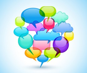 Social icons and Speech Bubbles vector 01