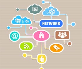 Social icons and Speech Bubbles vector 04