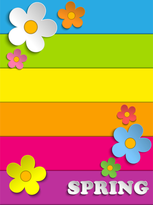 Plant and spring design vector 04