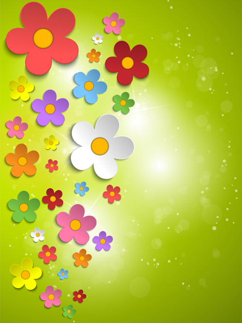 Plant and spring design vector 05