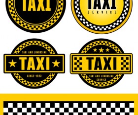 Set of Taxi labels vector 02