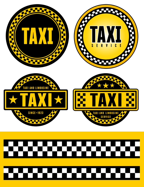 Set of Taxi labels vector 02
