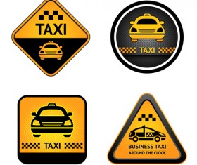 Set of Taxi labels vector 03