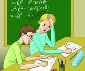 Teacher with Student vector 01