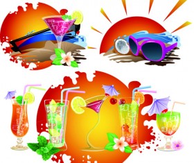 Tropical elements design vector 01