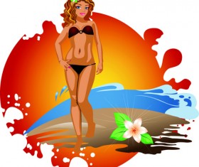 Tropical elements design vector 03