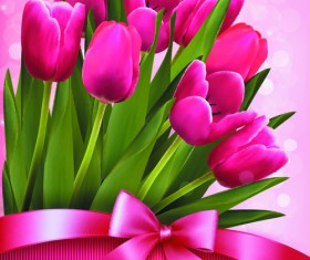 Vivid Tulips backgrounds vector 04