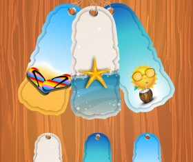 Vector Summer labels set 01