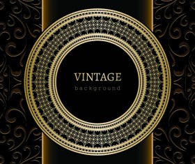 Vintage Golden Backgrounds vector 02