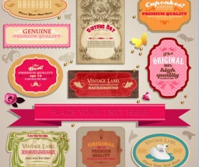 Vintage stickers and labels set 01