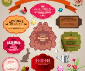 Vintage stickers and labels set 05