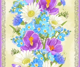 Vivid Flowers vector art 03