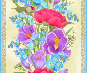 Vivid Flowers vector art 04