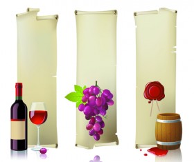 Wine Bottles and Wineglass vector set 04