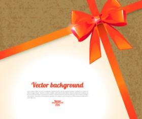 Beautiful bow with background vector 01