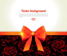 Beautiful bow with background vector 04