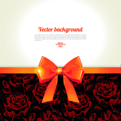 Beautiful bow with background vector 04