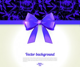 Beautiful bow with background vector 05