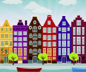 buildings with skyscrapers design vector 01