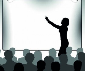 business presentation vector Silhouettes 03