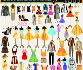 Fashion elements and clothing vector 03