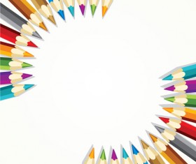 Different Colored pencil vector set 01